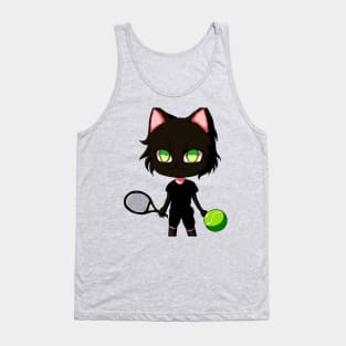 Black Cat Tennis Tank Top